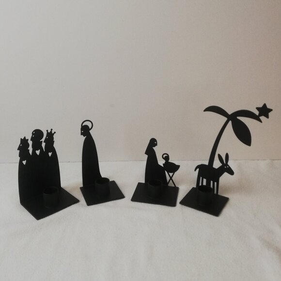 Ljsstake Nativity Scene Candle Holder Set of 4 - Picture 3 of 7